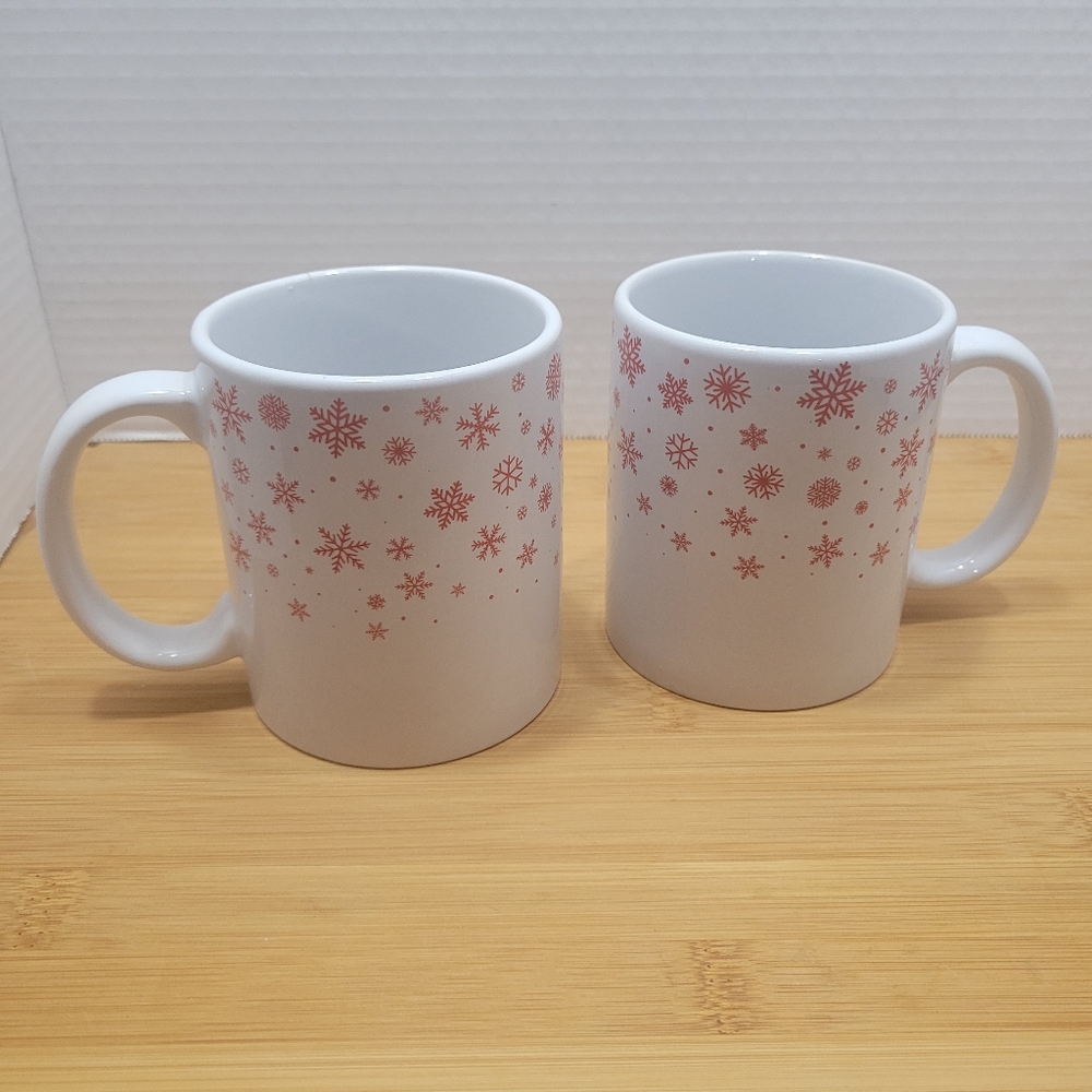 Bay Island 2Pc Set Snowflake Mug Cup Holiday Christmas